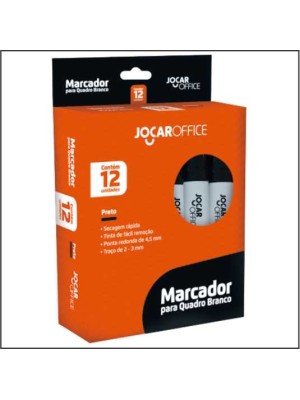 MARCADOR P/QUADRO BRANCO COR PRETO CX C/12PCS UN.