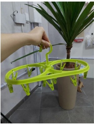 VARAL18.5X37CM 12/PEGADORES PARA ROUPA REDONDO PLASTICO UN. GM GOLD