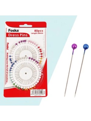 ALFINETE CABEÇA PLASTICA 2 CJ 40 UN. TOP IMPORTADORA