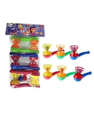 Cachimbo de Sopro com Bolinha Colorida Infantil Brinquedo Educativo para Festas, Lembrancinhas e Coordenação Motora