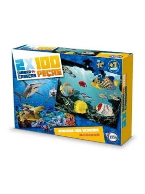 Quebra-cabeças 2 Puzzle De 100 Peças Amizade Nos Oceanos Mar