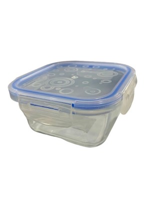 POTE DE VIDRO QUADRADO 400ML UN. GM GOLD