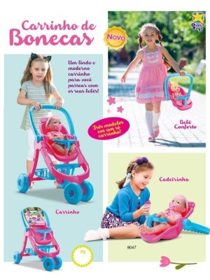 Carrinho P/ Bonecas 3 Em 1 Bebê Conforto + Cadeira