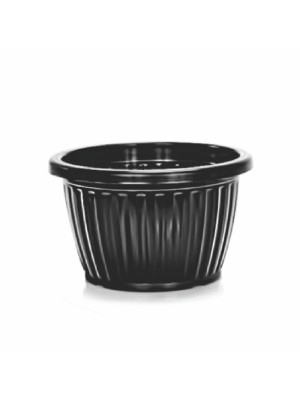 VASO REDONDO CANELADO PRETO 6L UN.