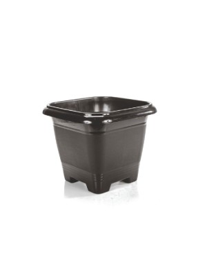 VASO QUADRADO PRETO 2L UN.