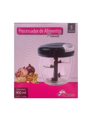 PROCESSADOR DE ALIMENTOS MANUAL C/5 LAMINAS 900ML UN. INGA