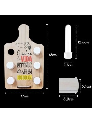 PORTA TEMPERO C/6 PEÇAS MDF UN. CONECTA BRASIL