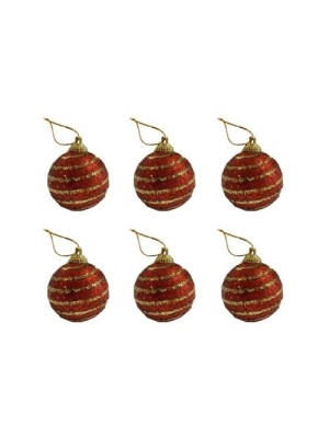 BOLA NATAL 6CM PCT COM 6 UNID CORES SORTIDAS - TOP IMPORTADORA