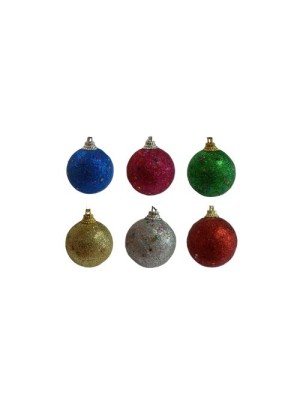 BOLA NATAL 4CM PCT COM 6 UNID CORES SORTIDAS - TOP IMPORTADORA