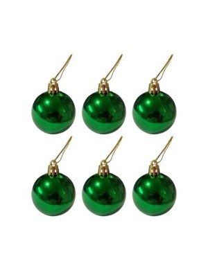 DECORACAO PARA NATAL BOLA PLASTICA 5CM PCT COM 6 UNID CORES SORTIDAS - TOP IMPORTADORA