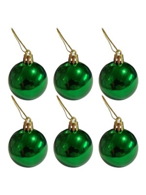 DECORACAO PARA NATAL BOLA PLASTICA 7CM PCT COM 6 UNID CORES SORTIDAS - TOP IMPORTADORA