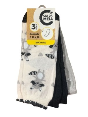 MEIA SOQUETE INFANTIL 3PARES 23-26 UN. CIA DA MEIA