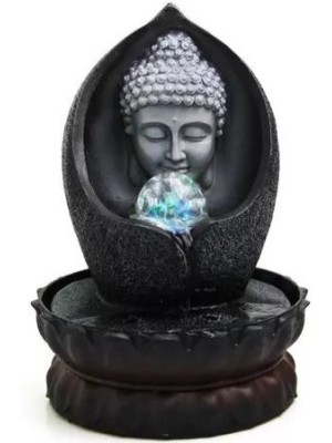 FONTE DE AGUA BUDA NA PETALA C/ BOLA DE VIDRO BIVOLT UN. GM GOLD