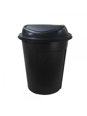 CESTO MULTIUSO 60L C/TAMPA BASCULANTE PRETO UN. ARIPLAS