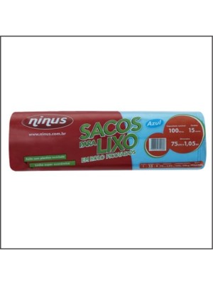 Rolo Saco de Lixo Plastico Cor Azul Capacidade 100 Litros com 5 unidades