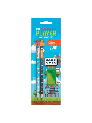 LAPIS HB PLAYER C/2 LAPIS/APONTADOR/BORRACHA UND.