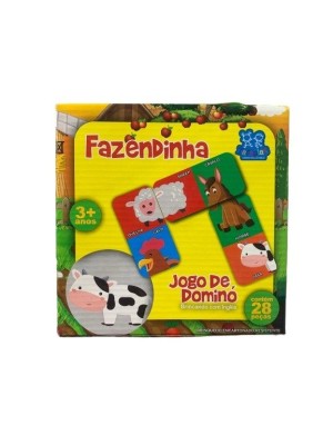 JOGO DE DOMINO BILINGUE FAZENDINHA INFANTIL 28PCS UN. 