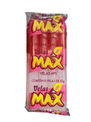 VELA N 1 VERMELHA-BRANCA 8PCS 12G UN. VELAS MAX