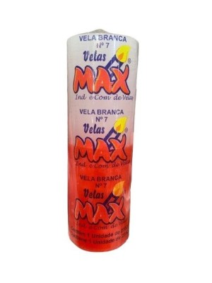 VELA N 7 BRANCA-VERMELHA 255G UN. VELAS MAX
