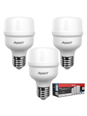 LAMPADA LED BULDO CX C/3 20W 1600 LUMENS 6500K LUZ BRANCA UN. AVANT