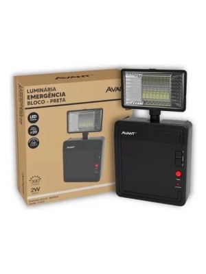 LUMINARIA EMERGENCIA BLOCO 2W 6000K 300 LUMENS LUZ BRANCA UN. AVANT