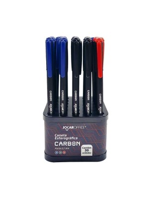 CANETA ESF. CARBON 0.7 DISPLAY C/30PCS UN. AZUL PRETA VERMELHA