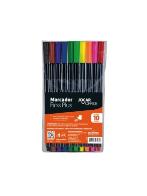 MARCADOR FINE PLUS ESTOJO C/10 CORES UN.