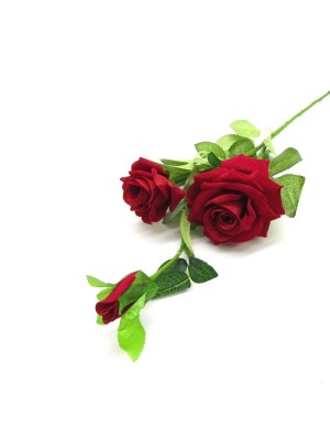 Galho Roseira com 3 Flores Alta com 83cm Colorido