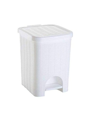 LIXEIRA VIME C/ PEDAL 12L BRANCA 23,2X27X32CM UN.