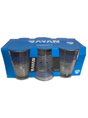 COPO DE VIDRO ESTAMPADO 190ML CONJ C/6PCS MORANO UN.