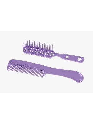 ESCOVA DE CABELO E PENTE KIT C/2PCS UN.