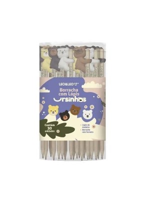 BORRACHA COM LAPIS SUBCX C/36PCS UN. URSINHOS CORES SORTIDAS