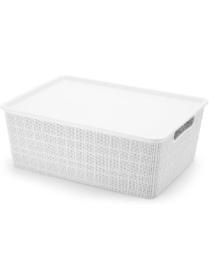 HOME ORGANIZER 10,5LTS C/TAMPA BRANCO 36X26X13,5CM UN.