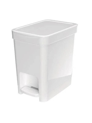 LIXEIRA 7L COM PEDAL BRANCA 25,6X17,2X26,8CM UN.
