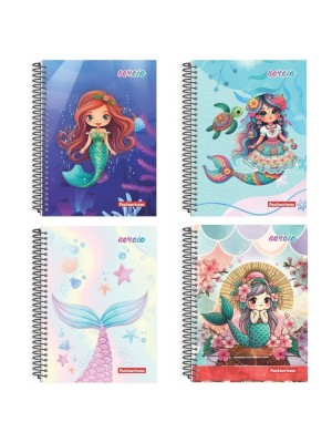 CADERNO ESPIRAL 96FLS CD ¼ SEREIA