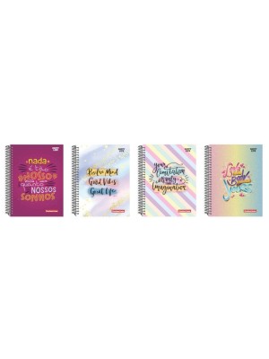 CADERNO UNIVERSITARIO 80FLS CD HAPPY LIFE 1X1