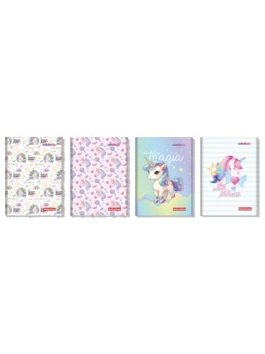 CADERNO COSTURADO 96FLS CD ¼ UNICORNIO