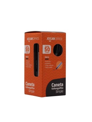 CANETA ESFEROGRAFICA SIMPLE PRETA CAIXA C/50 UN. LEO&LEO