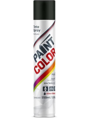 Tinta Spray 250ml Uso Geral Cor Preto Fosco