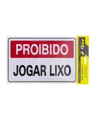 PLACA PROIBIDO JOGAR LIXO  20X30CM UN.