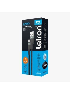 CABO TIPO C TRANCADO 2.4A 1M PRETO