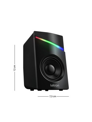CAIXA DE SOM PC GAMER LIGHT LED RAINBOW 2X3W USB AUX UN. 