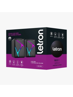 CAIXA DE SOM PC GAMER STORM LED RAINBOW 3W USB AUX ESTEREO UN.