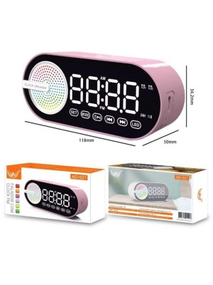 Clock Speaker Bluetooth com Relógio Digital LED, Despertador, Entrada USB e Som Estéreo Portátil