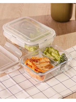 POTE DE VIDRO C/ TAMPA 1,04L HERMETICO  RET. C/ DIVISORIA UN.