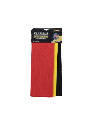 FLANELA DE MICROFIBRA 30X30CM KIT C/3PCS UN.