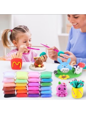 24 Massinhas de EVA Macia Leve Cores Ferramentas Massa Não-Tóxica Crianças Brinquedo Colorida