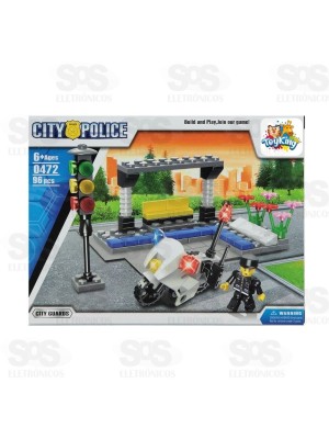 Bloco de Montar Policial Grande Modelos Sortidos Toy King TK-AB7862