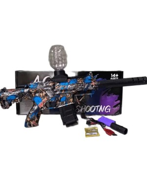 Metralhadora Automatica de Gel Blaster, Lancador Eletrico de Bolinhas de Gel Incluino Silenciador