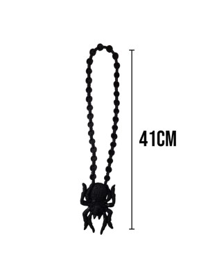 Colar Aranha Halloween – Acessório Fantasia Assustador para Adultos e Crianças em Festas Temáticas